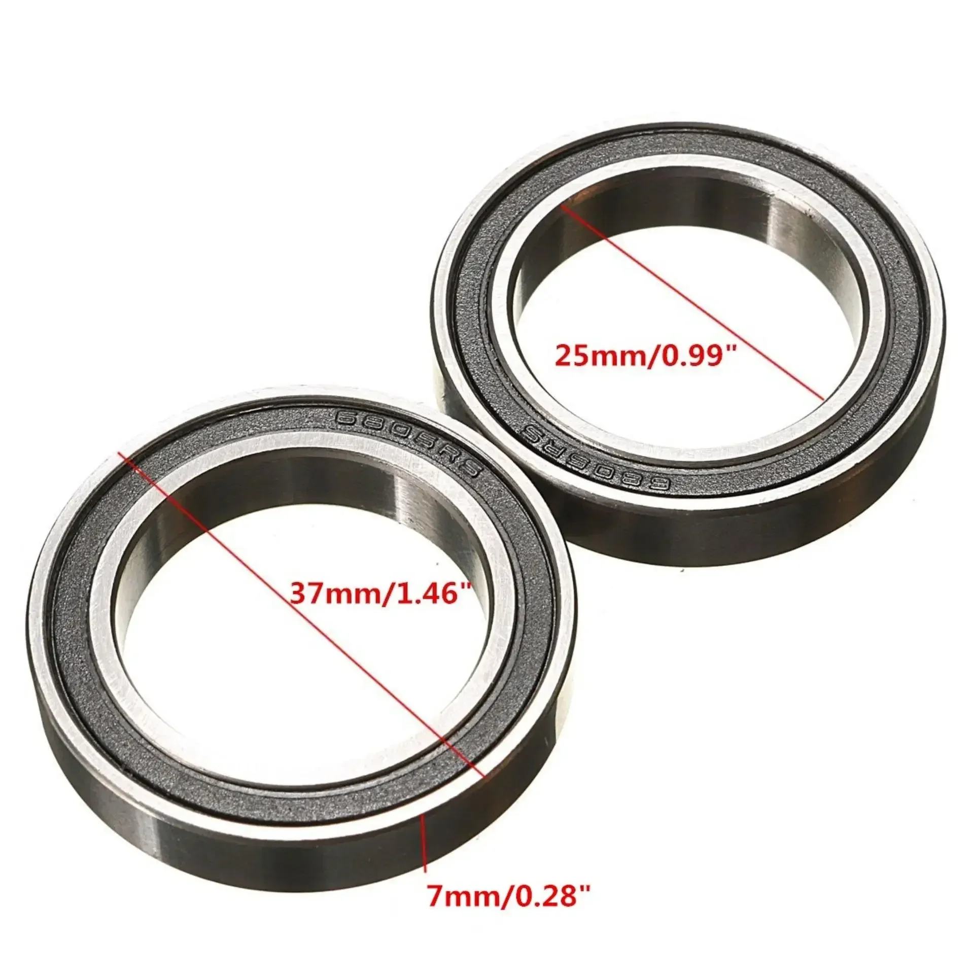2Pcs New 6805 2RS Bicycle Ball Bearing Rubber Sealed Bike Components 25X37X7mm
