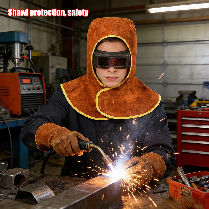 Welding Hood For Protection Against Sparks, Head Protection Cap For Welders, Head-Mounted Flame-Resistant And Heat-Insulating