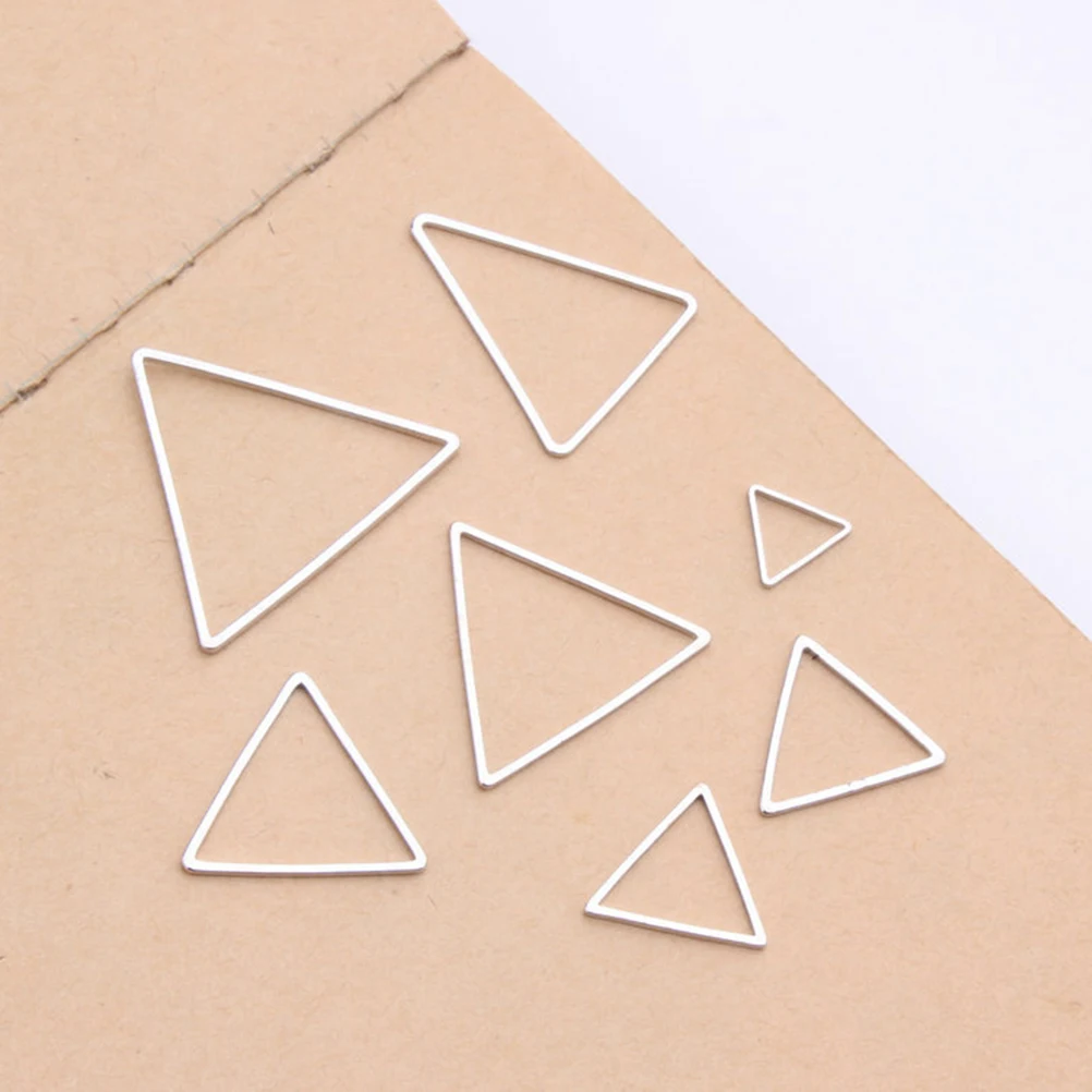 

60pcs Earring Pendants Diy Drop Decorations Metal Triangle Hooks For Women Girls White Jewelry Making Supplies Craft Parts