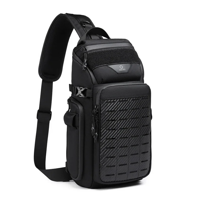 Bolsa de peito multifuncional para homens, grande capacidade, impermeável, tática, ombro, crossbody, viagem, esportes, ao ar livre