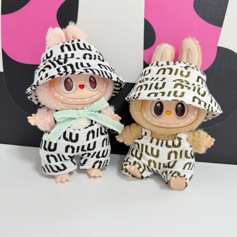 Pour 17cm Labubu poupées accessoires bricolage poupée vêtements MIU battement de coeur longues oreilles fourrure lapin Costume dessin animé habiller Labubu tenue
