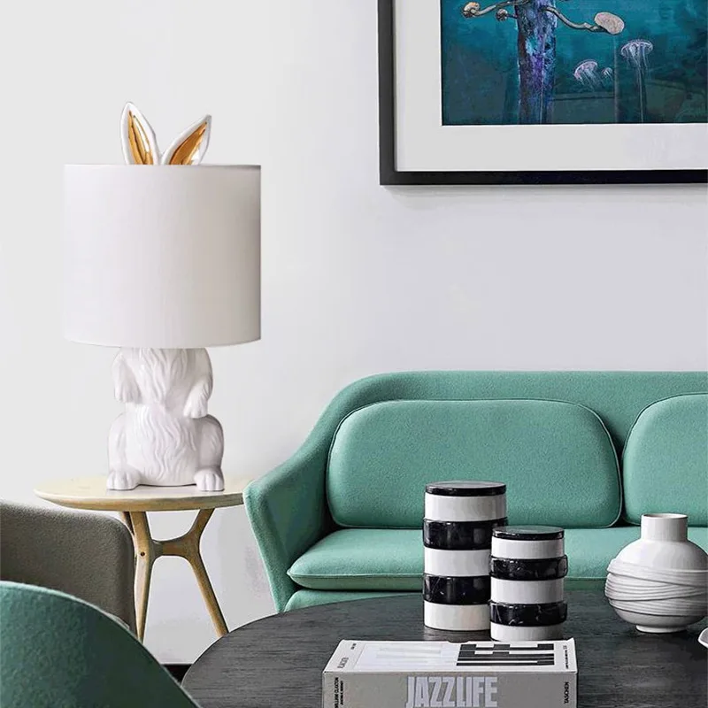 

Light Luxury Decorative Personality Resin Bedroom Study Children's Room Designer Bedside Table Lamp