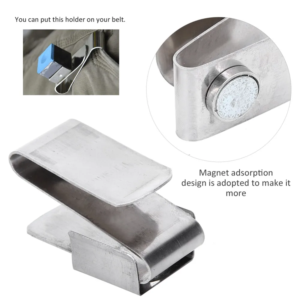 

Stainless Steel Portable Chalk Holder Silver Magnetic Billiard Chalk Holder Clip Pool Cue Chalk Holder Billiards