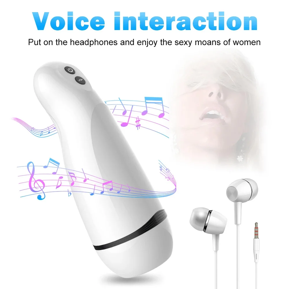 Automatic Male Masturbators for Men Voice Interactio Realistic Vagina Blowjob Vibration Massage Sex Tool for Men Adults 18+