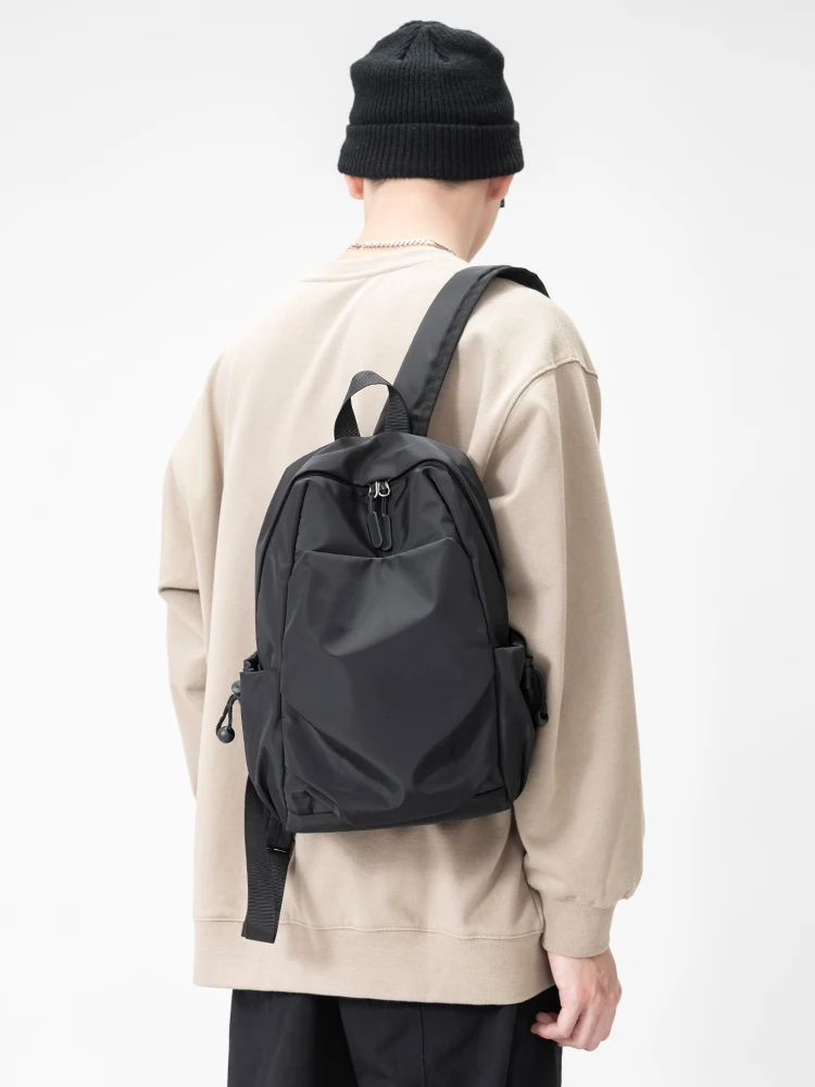  Commuter Backpack for Men Lightweight Small Size Fashion Brand Student Travel Bag Dual Shoulder Pack Compact Male Bag