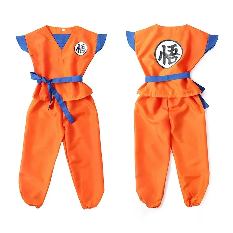 ♥ 2026 New Anime Adult Son Goku Cosplay Costume For Men Orange Suit Halloween Super Saiyan Superheroes Krillin Jumps ★ Look at m view 2