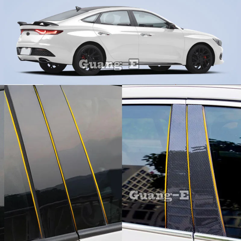 Car PC Material Pillar Post Cover Door Trim Window Molding Sticker Plate Accessories 6pcs For Hyundai LAFESTA 2019 2020 2022