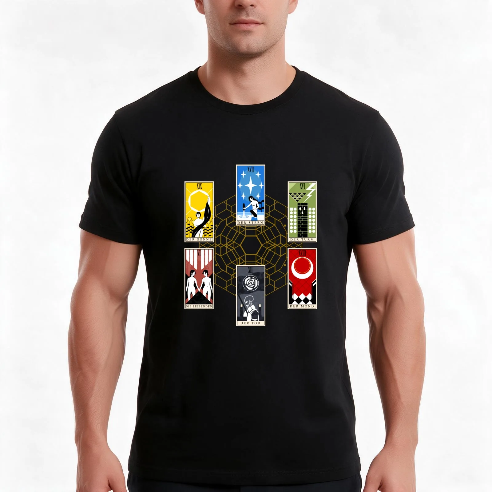 Signalis Tarot Cards T-Shirt Summer Casual Cotton Tee Oversized Streetwear Tops Vintage Graphic Print Loose Fit Short Sleeve
