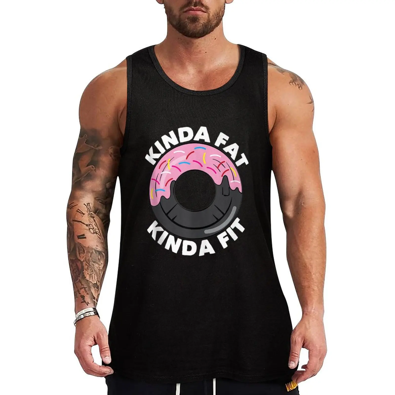 

Kinda Fat Kinda Fit Fitness Workout Gift Kinda Fat Fit Tank Top gym clothes for man Gym t-shirt man men clothings