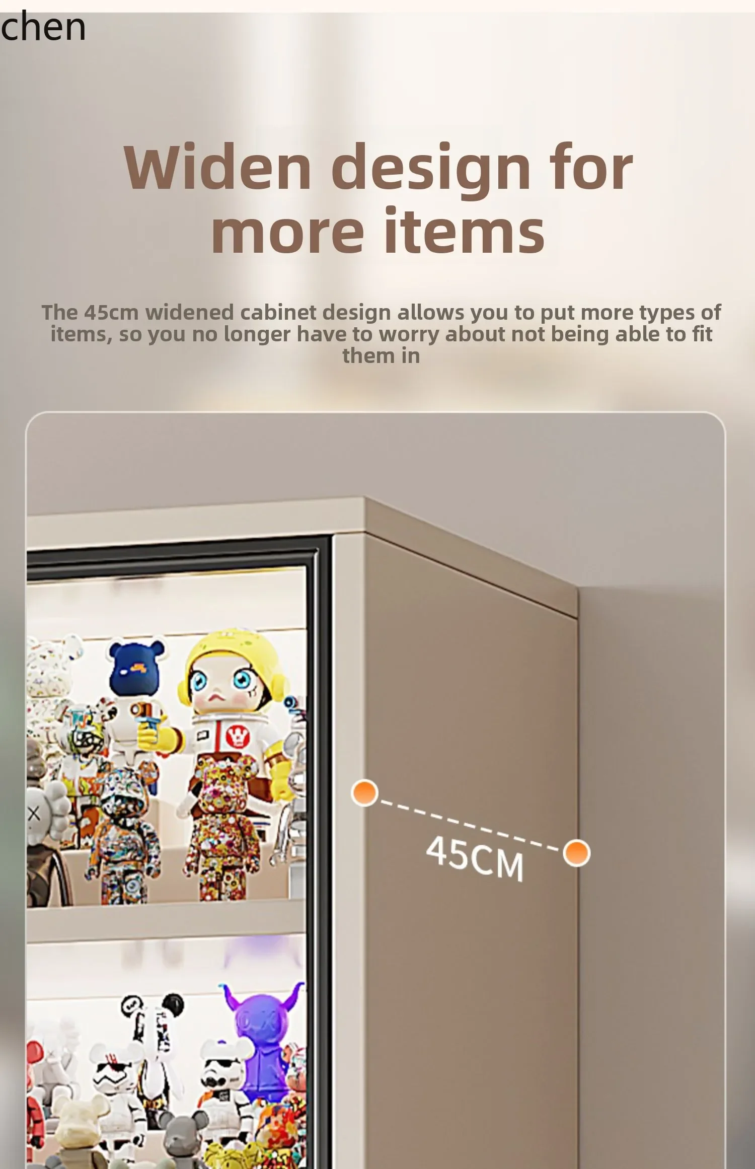 TQH6.23 solid wood Lego figure display cabinet glass door sweeping robot storage cabinet