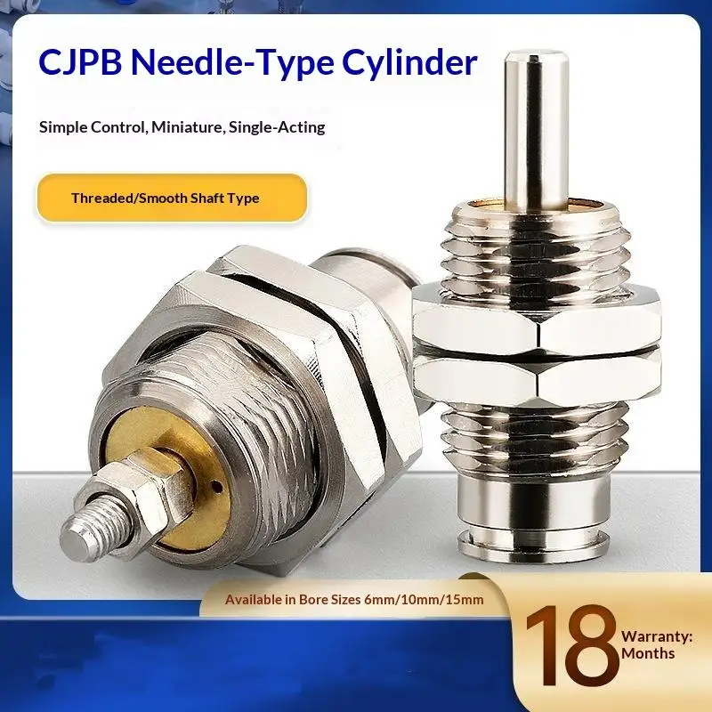 1Pcs Bore 5/10/15mm CJPB Pneumatic Cylinder SMC Type Single Acting Mini Air Cylinder Spring Return Silver Tone