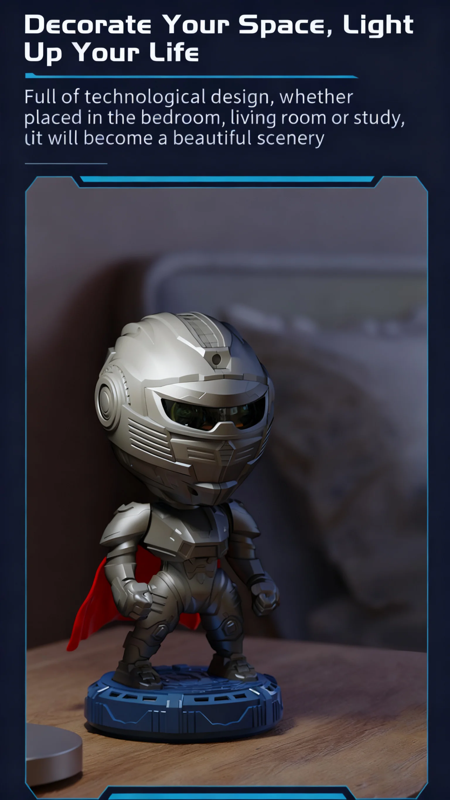 Futuristic UFO Planet Robot Desktop Ornament LED Galaxy Star Nebula Projector Atmosphere Night Light Creative Gift For Home Offi