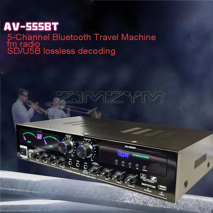 555BT 고출력 앰프 AC220V/110V 스피커 KTV 블루투스 USB 서브우퍼 노래방 앰프 USB 드라이브