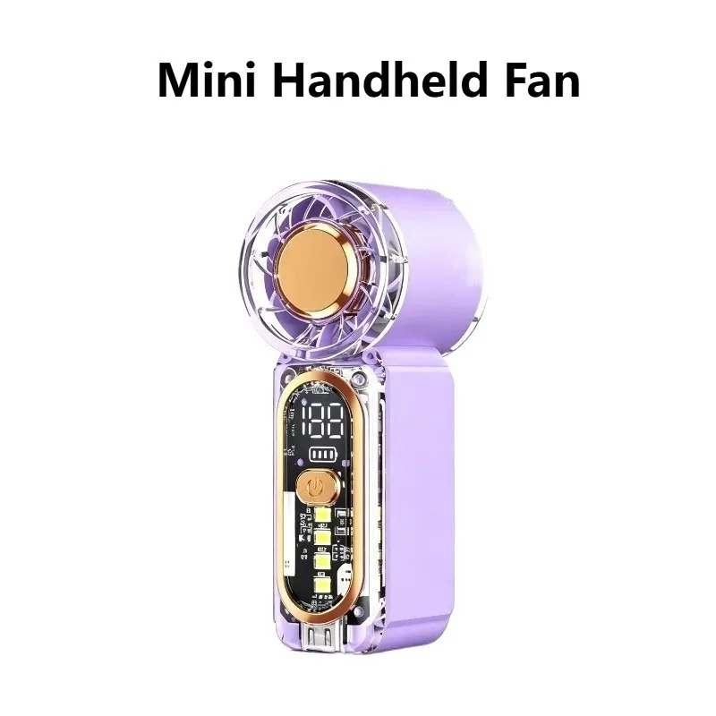 New Summer Mini Handheld Fan Dopamine Color Built In Small Night Light USB Rechargeable Cooling Fan Ideal Gift For Girls Kids