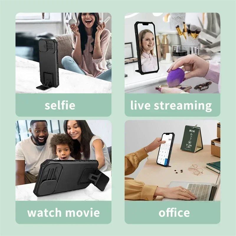 For Samsung Galaxy A14 A34 A54 5G Case Armor Kickstand Slider Camera Protector Case for Samsung A24 4G A25 A15 A04 A05 S Cover