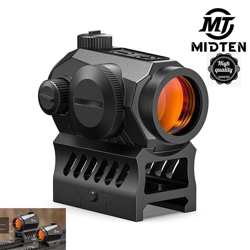 

MIDTEN JackalHowl Motion Awake Red Dot Sight Scope 2 MOA Optics with Absolute Co-Witness Riser For Picatinny Mount