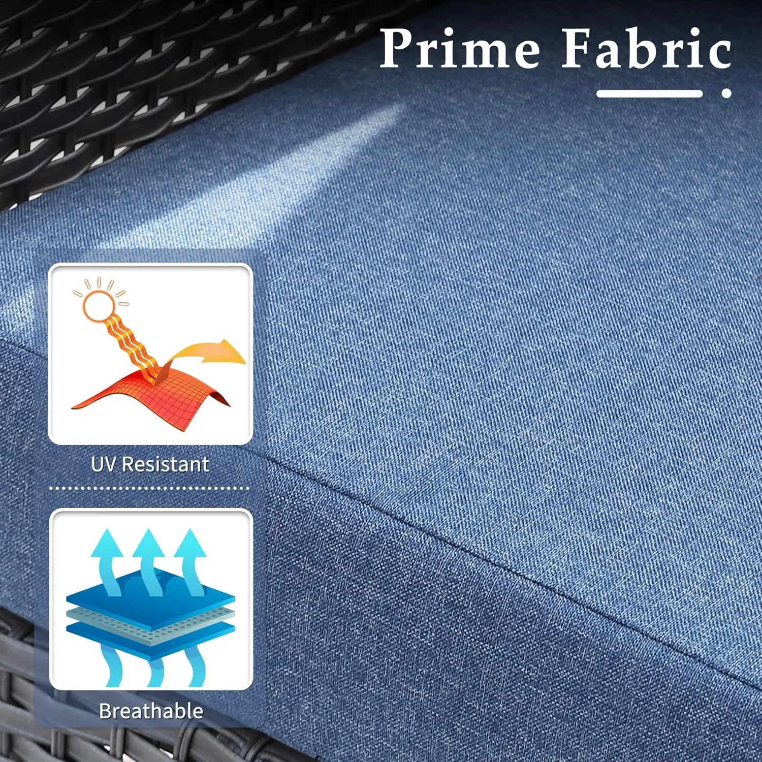 Móveis de vime Pátio Set, All-Weather Rattan, Bistro Loveseat, cadeira e mesa Set para quintal e varanda, 4 pcs