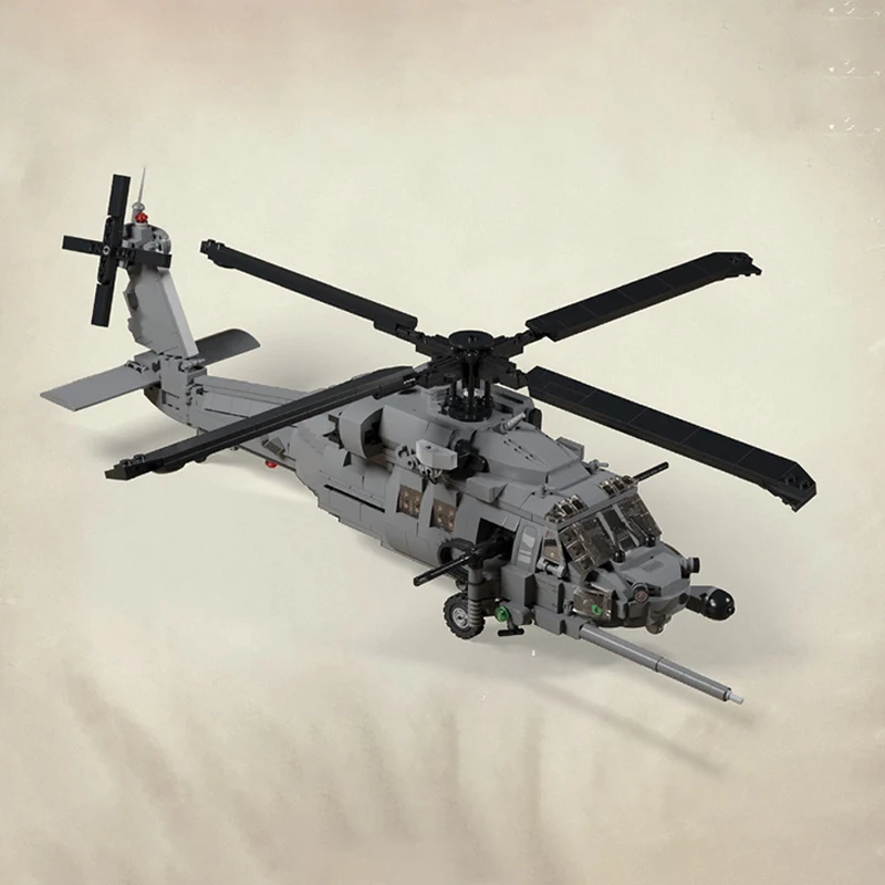 HH-60G Rescue Helicopter Model MOC Building Bricks War Equipment Modular Technology Gifts Holiday Assemble Children Toys Suit