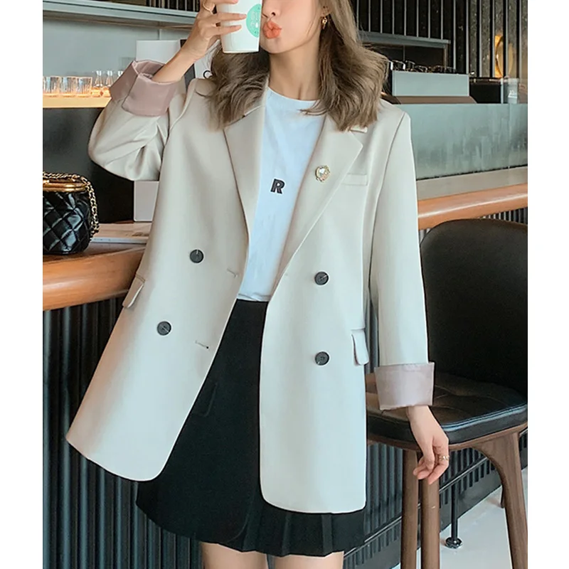 ENjoyce Korean Style Elegant Lapel Suit Blazer Women 2022 Spring Fall Office Lady Fashion Slim Work Wear Jacket Coats Female