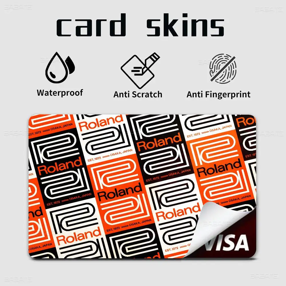 R-Roland 2024 Anime Cartoon Skin Stickers Film Tape Case for Big Credit Debit Card Front Side