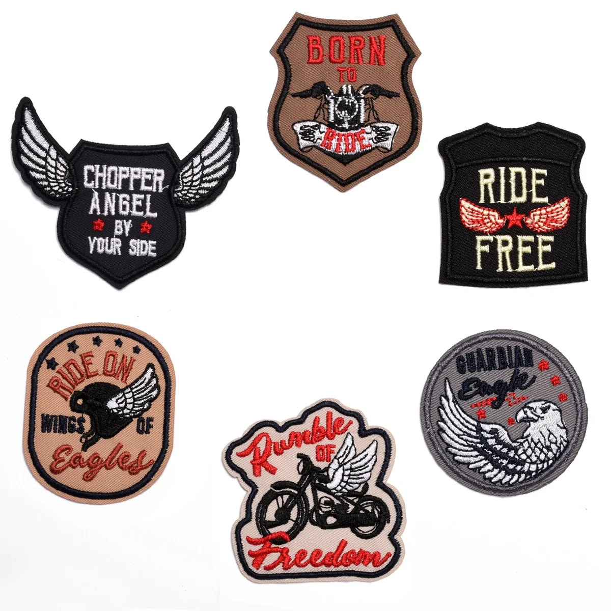 

Motorcycle Ride Series For on Clothes Coat Jeans Sticker Sew DIY ironing Embroidered Patches DIY Applique Badge stickers decor