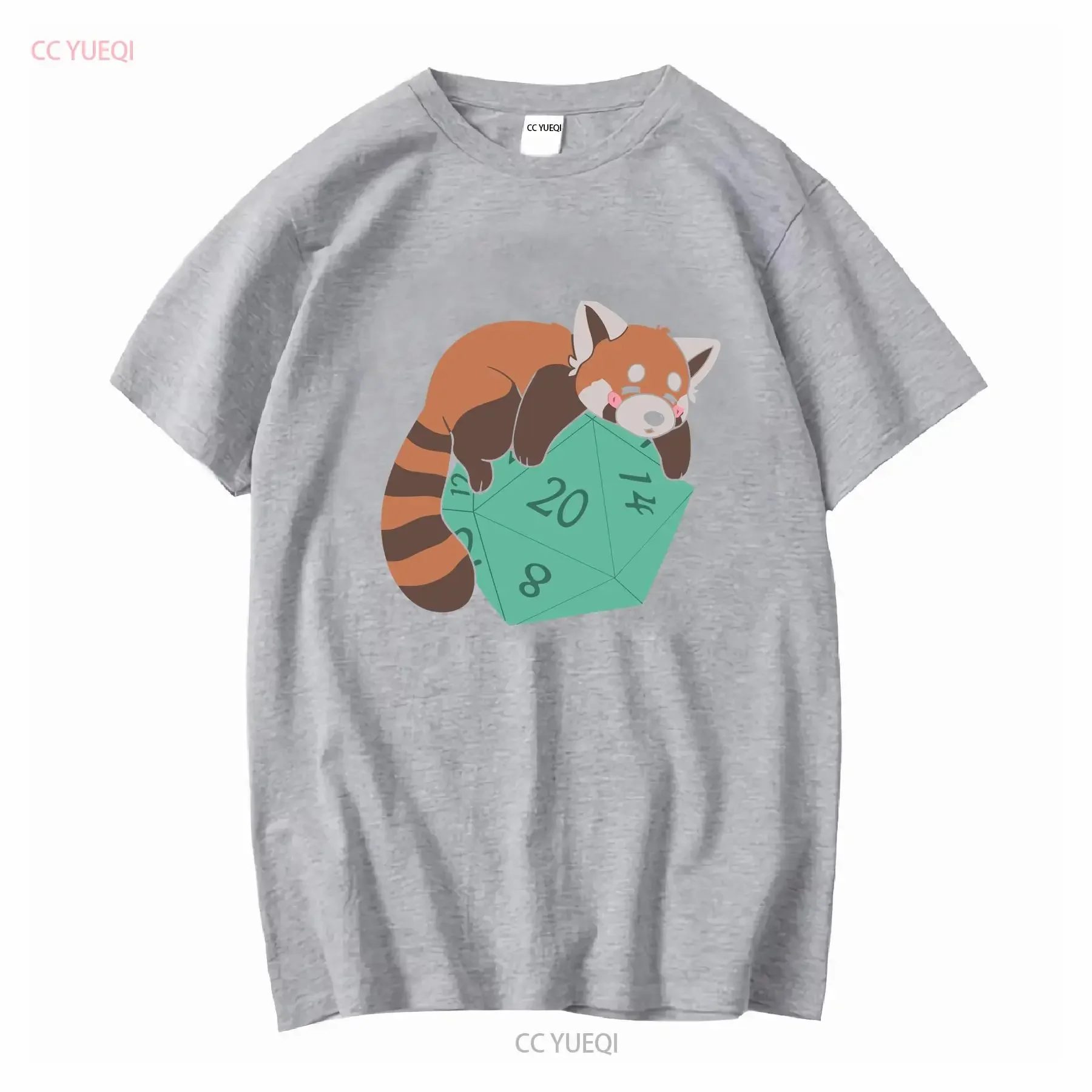 DnD Red Panda T Shirt D20 Dungeon Master Tabletop Gaming Bord Games vintage Washed Unisex Stretched homme designer clothes - view 4