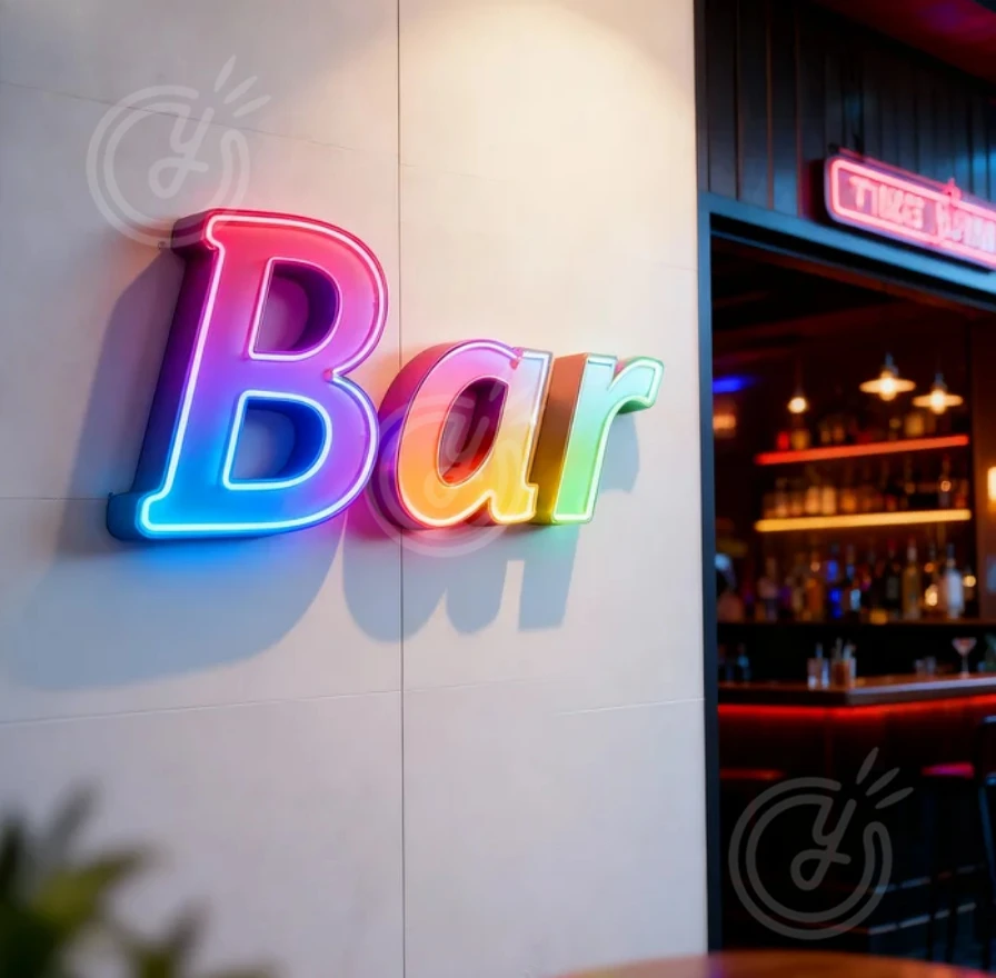 الإعلان علامات الأعمال المعدنية المخصصة RGB المعادن تسجيل شعار 3d Led الاكريليك تسجيل الفاخرة ضوء رسالة في الهواء الطلق ديكور النيون #1