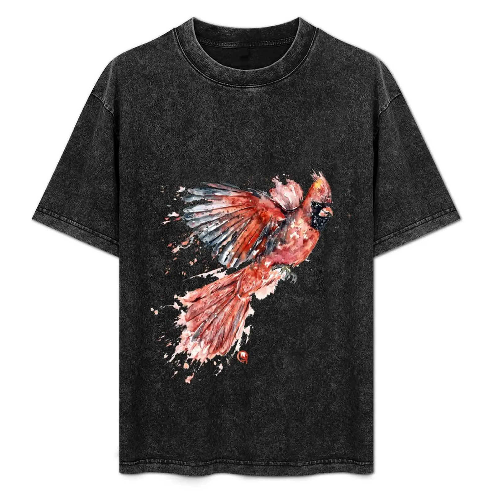 Cardinal Watercolor Bird Painting T-Shirt Man t-shirt affliction shirts shirts men graphic