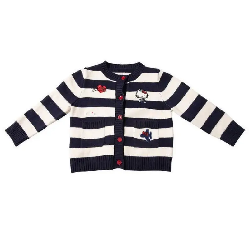 سانريو فتاة محبوك سترة مرحبا كيتي Kawaii أنيمي أزياء الشتاء طالب عارضة المتسكعون ملابس الأطفال هدية الكريسماس