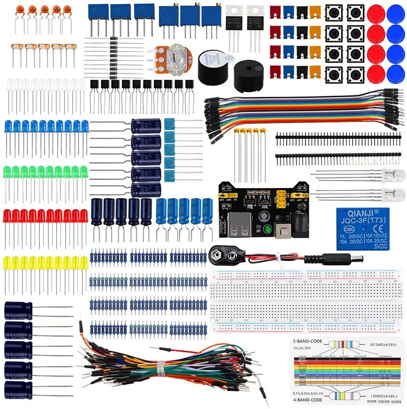 

The new 830 hole kit is suitable for UNO R3 beginner kit resistor capacitor diode module 830 holes