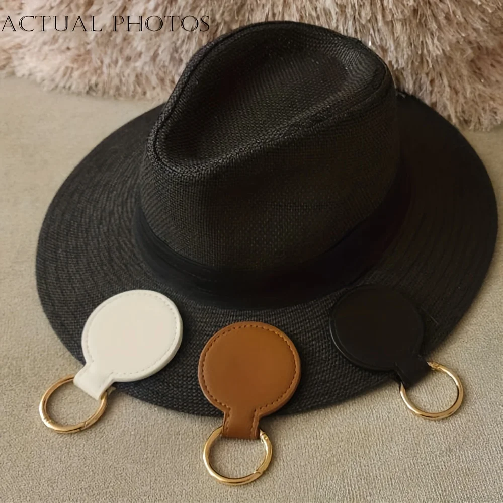 1PC Magnetic Hat Clip On Bag Hat Holder For Handbag Backpack Luggage PU Leather Hat Keeper Clip Travel Bag Accessories view 4