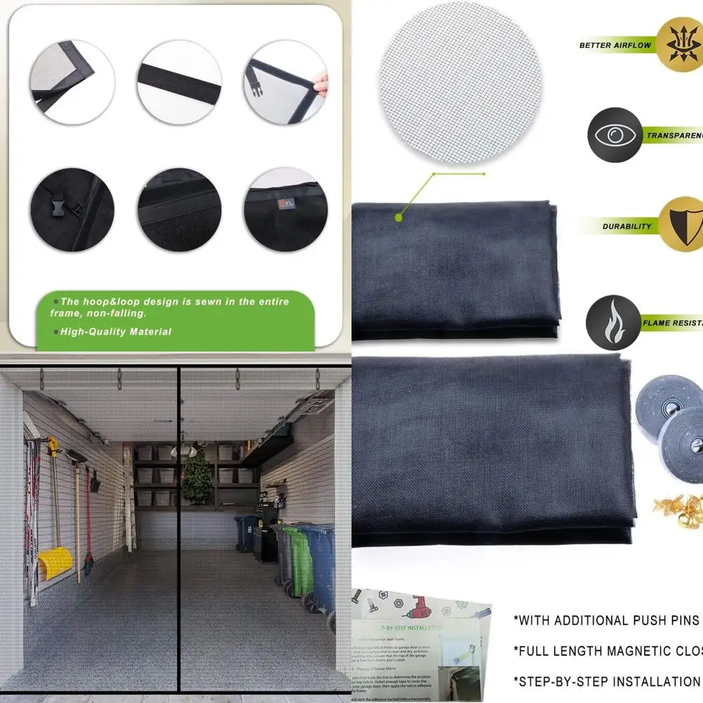 

1-автомобильная дверь гаража — магнитная застежка 10x8 футов, сверхмощная, утяжеленная нижняя часть, самоуплотнительная сетка из стекловолокна, выдвижная сетка