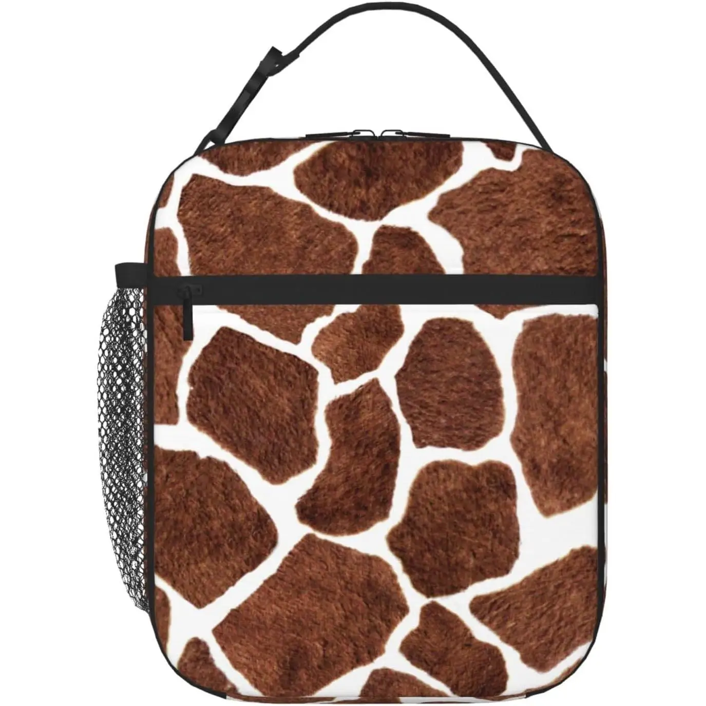 

Сумка для обеда с принтом кожи жирафа для женщин и мужчин, многоразовая изолированная сумка для ланча, портативная герметичная термосумка-холодильник