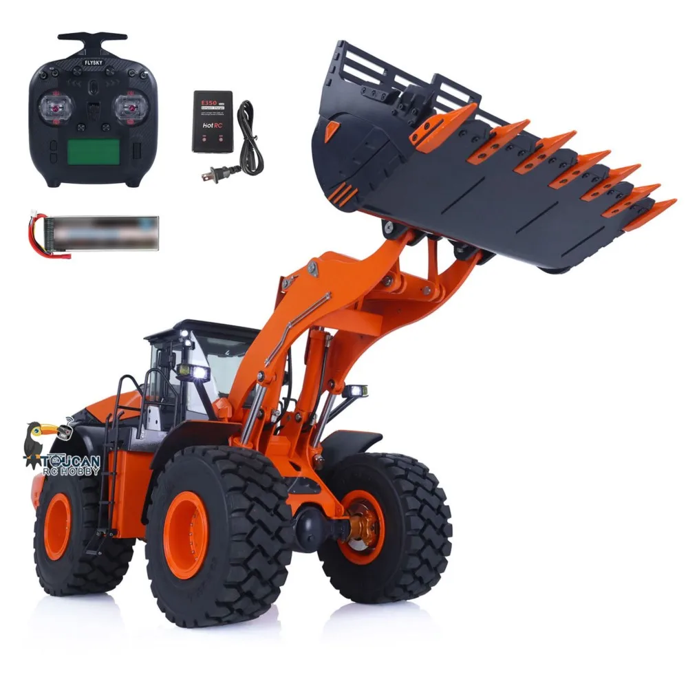 US Stock 1/14 JDModel 198 ZW370 RTR RC Hydraulic Loader RTR Construction Vehicles Finished Car Truck Earth Mover Machine Model