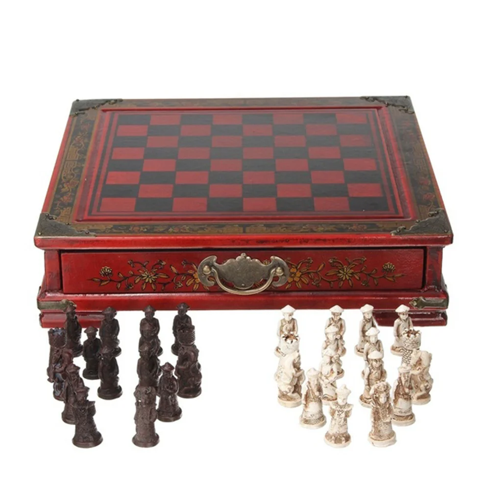 

Premium Resin International Chessboard Ancient Terracotta Perfect Gift for Leaders Family Friends Intellectual