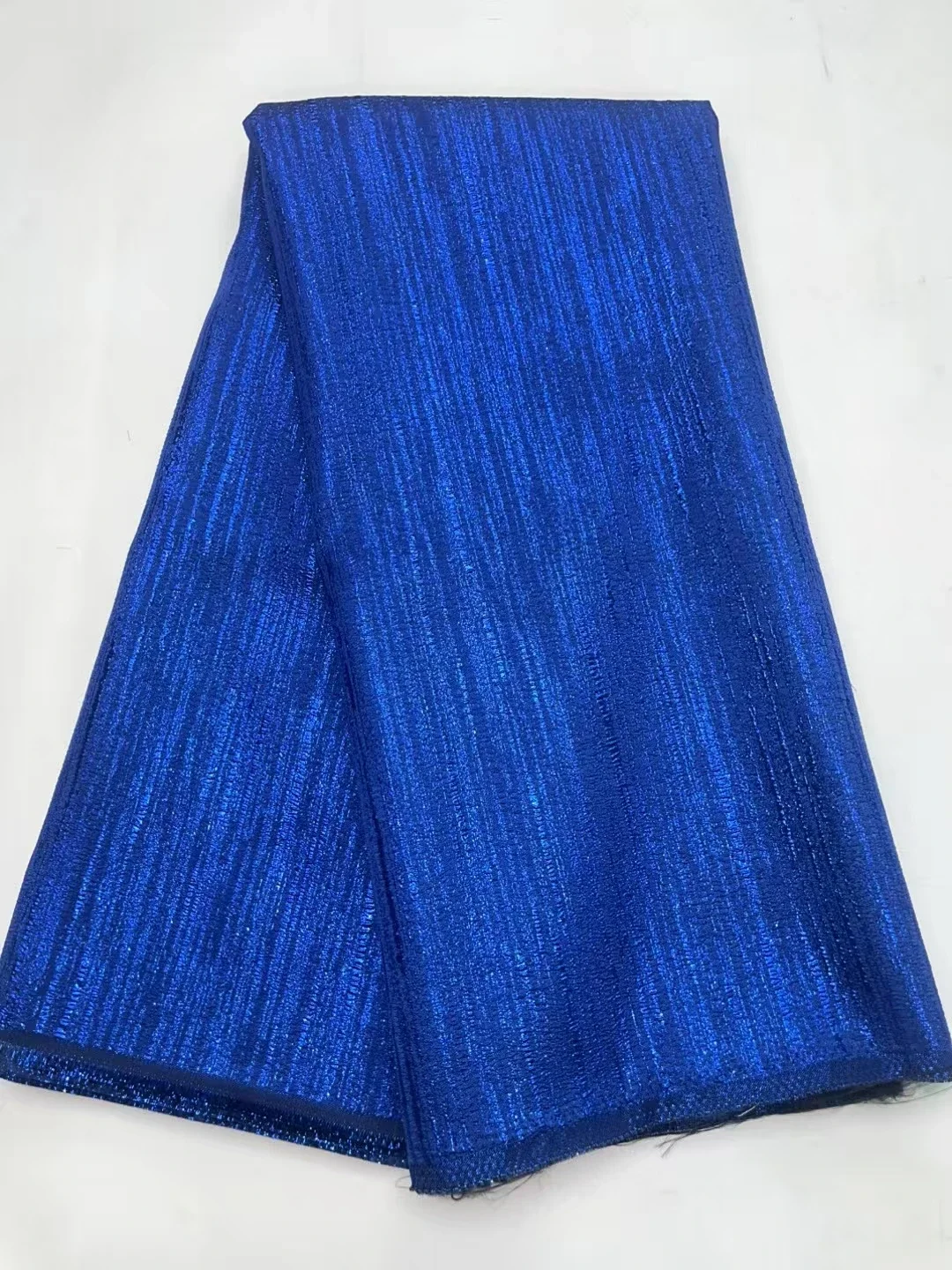 

Новое поступление 2025, высокое качество, королевский синий, африканский, французский, нигерийский, жаккардовый, дамасская парча, кружевная ткань для женщин, платье PJK25133