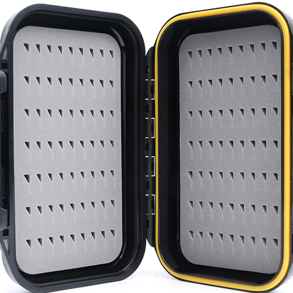 

4-Layer ABS Fly Fishing Box Black Waterproof Double Side Open Triangle Hole Fishing Lure Hook Storage Case Large Capacity