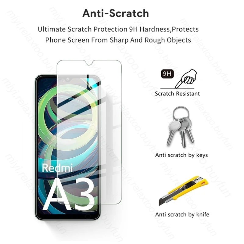 Verre de protection 2 en 1 pour Xiaomi RedmiA3 Redmi A3 4G, protecteur d'objectif d'appareil photo, verre de sécurité sur Readmy A3 A 3 3A 4G 2024