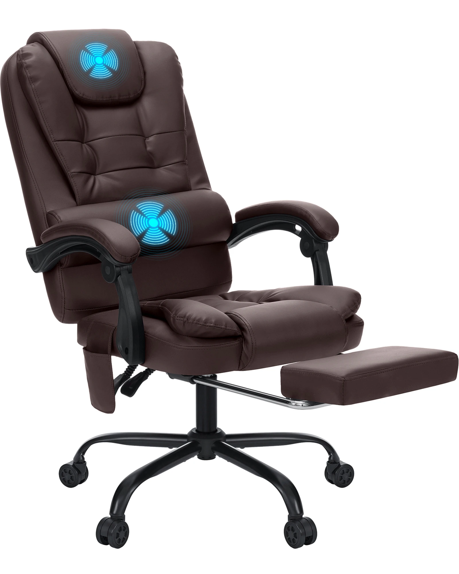 Muti Size Gaming Chair with Whees Lumbar Pillow Footrest 2-point Vibration Massage Height Tilt Adjustable Computer Office Chair