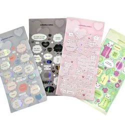 SKYSONIC Angora Korean Journal Stickers Lora DIY Decor Scrapbooking Materials Stationery Postcards Sticker Stationery Supplies