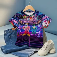 Cute Five Nights At Freddys Freddy Graphic Tee Summer Trendy T-Shirt Boys Girls Kids 3D Print Short Sleeve Top Fit