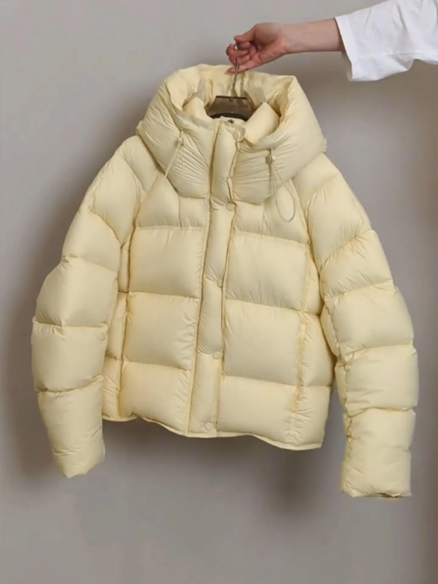 Premium ort Puffer Jaet Damen SLE Warm Gelb Brotmantel Hohe Taille Lange Sve Reißverschluss Alltagskleidung Polyester F...