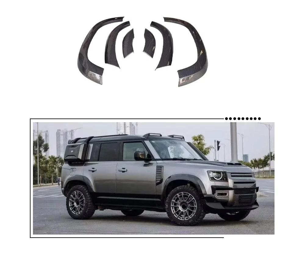 

6P Car Wheel Arch Cover Trim Fit for Defender 110 2020-2023 Gloss Black