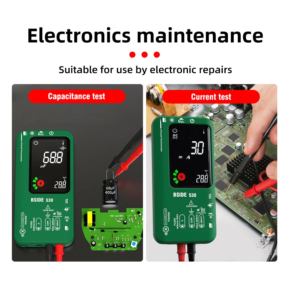 BSIDE S30 4 in1 multimetr cyfrowy termometr na podczerwień elektryczny analizator obwodu testowego detektor multimetr True RMS 9999 napięcia