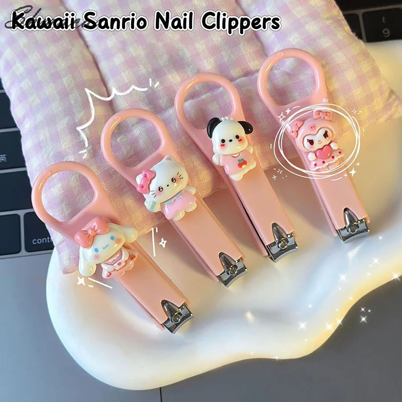 Sanrio Hello Kitty Nail Clippers Kawaii Cinnamoroll Kuromi Pochacco Manicure Nail Clippers Creative Portable Nail Cuticle Nipper