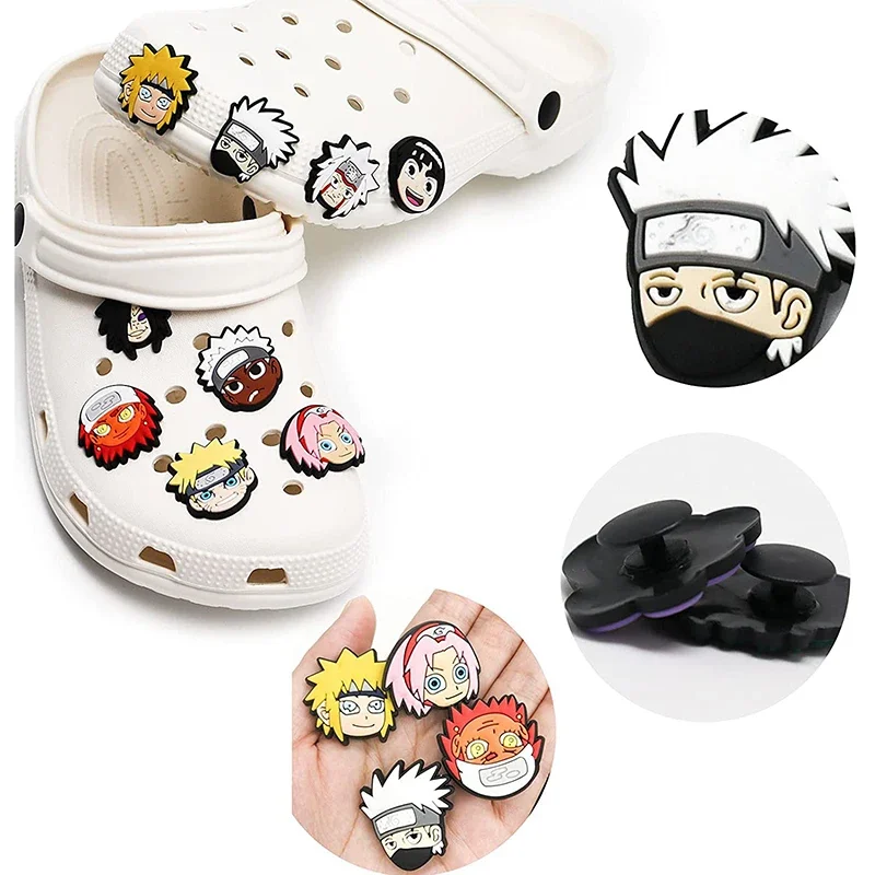 14 Pcs Anime Naruto PVC Cartoon Shoes Charms Waterproof Sandals Decorate Accessories Buckle Decorations Toys for Children Gift