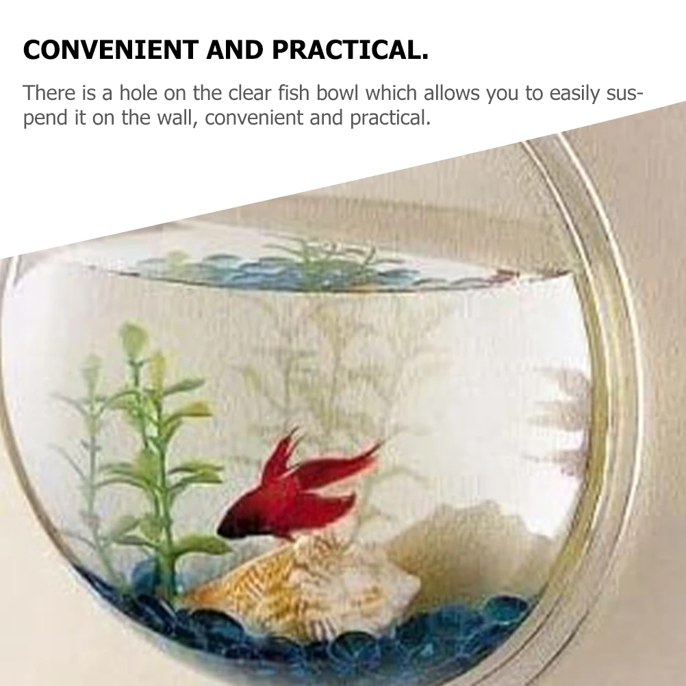 

Wall Hanging Clear Acrylic Fish Bowl Round Plant Pot Vase Decor Home Office Space Saver Hanging Fish Bowl Acrylic Wall Plant Pot