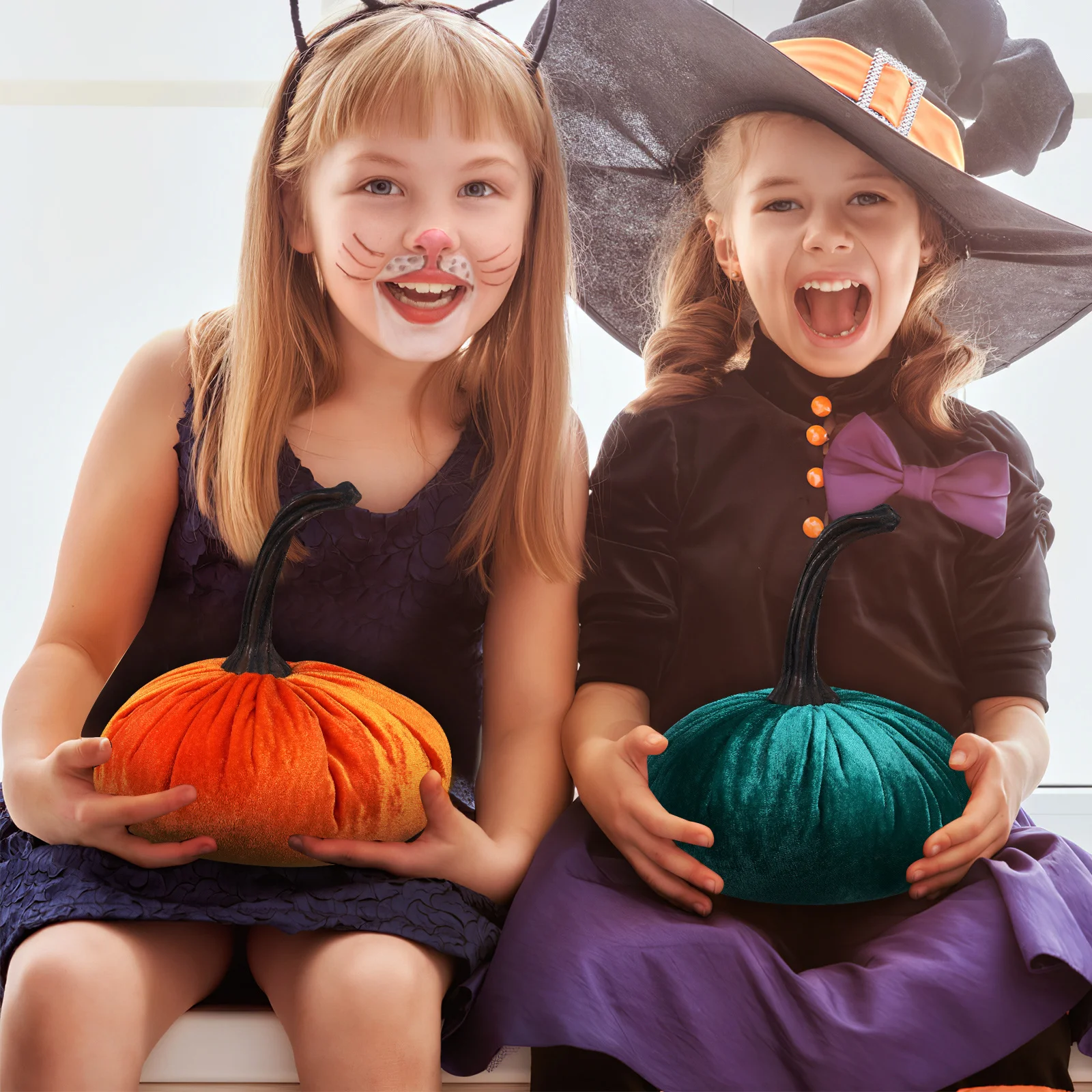 

3Pcs Pumpkin Decorations Set Cloth Pumpkins Halloween Thanksgiving Party Home Decor Photo Props Halloween Pumpkin