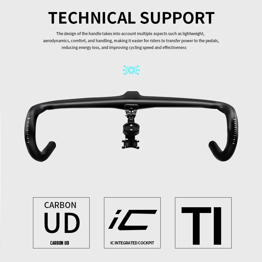 T1000 Carbon Road Bike Bicycle Integrated Handlebar Racing Bike Handlebar 28.6mm Bicycle Parts