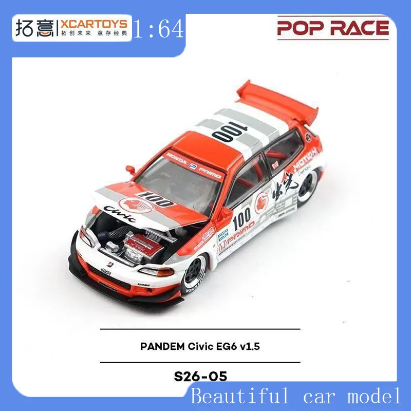 

POP RACE 1:64 Alloy Simulation Honda Supercar Civic Pandem Civic EG6 light Oil Racing Model